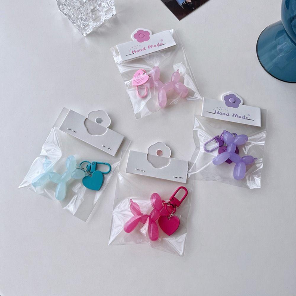 Dog Jelly Balloon Puppy Keychain Love Pendant Cartoon Puppy Pendant Creative   Women