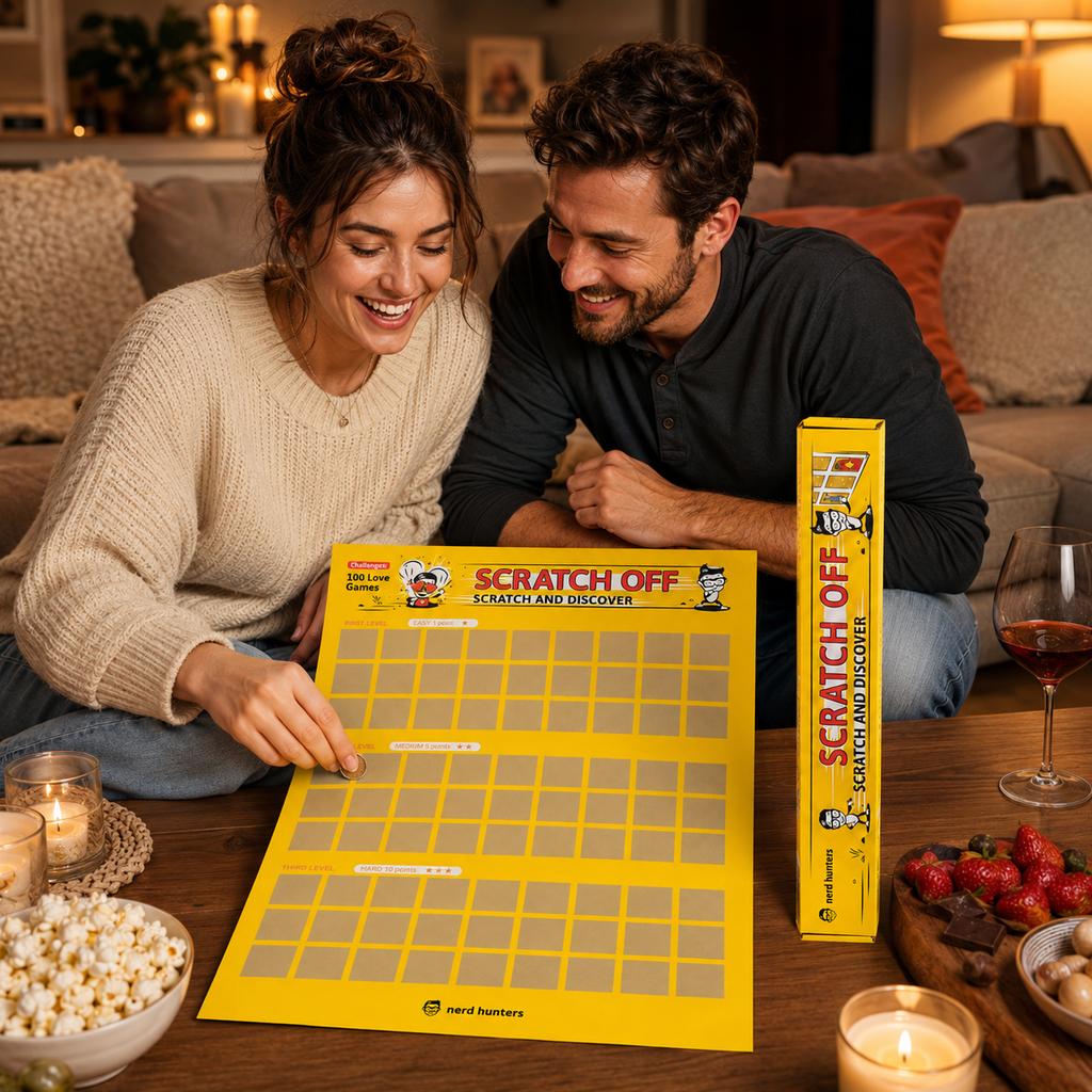 Scratch Off 100 Love Games - Plakat Zdrapka Dla Par A2 Pomysł Na Prezent