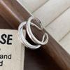 925 Sterling Silver Rings For Women Geometric Fine Jewelry Finger Adjustable Gold Interware CZ Ring For Party Birthday Gift