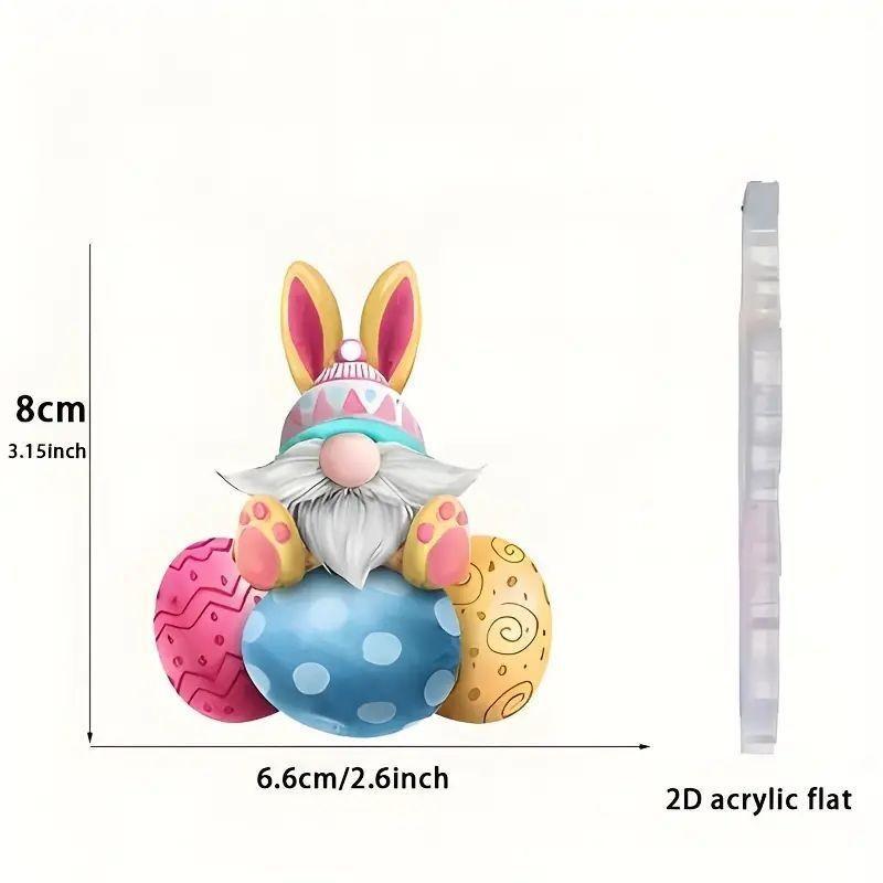 Colorful Acrylic Easter Gnome Bunny Car Hanging Ornament For Festive Interior Decor