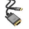 Видеокабель Type C на VGA 1080P Высокое разрешение USB C на VGA Конвертер Проводная линия с позолоченными разъемами Дизайн