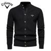 Вышитый осенне-зимний новый тренд однотонный кардиган мужской свитер деловой высококачественный свитер вязаный свитер