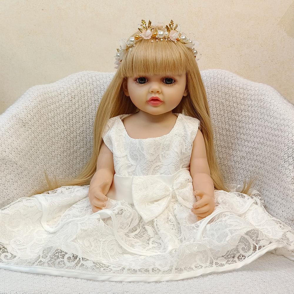 55 см кукла реборн, реалистичная силиконовая кукла всего тела, кукла реборн для девочек, новорожденная принцесса, Bebe, подарки на день рождения для ребенка
