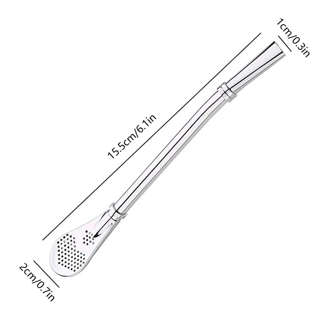 Соломинки для питья из нержавеющей стали с ложкой-фильтром, съемные чайные трубочки, многоразовые