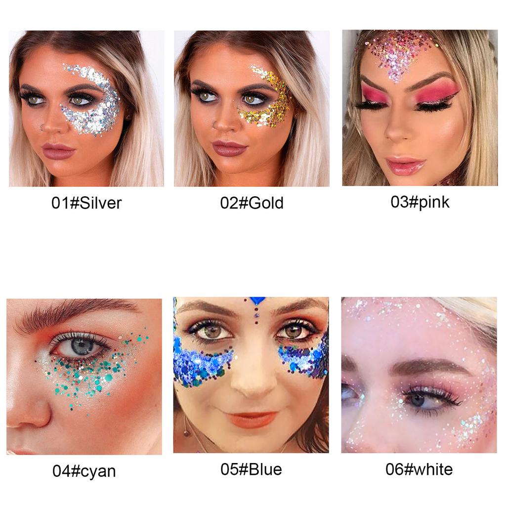 QIBEST 6-цветный крем-тени для век с блестками, поляризованный блестящий крем для лица и тела, блестящий ослепительный осветляющий набор, сценический макияж