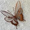 Украшение на стену Бабочка Железо Ржавый цвет 3D Бабочка Уличное Полое Двухслойное Украшение Бабочка для Забора Двери Ствола Дерева