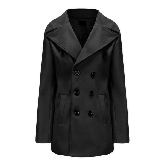 Мужской осенне-зимний плащ, двубортный сплошной цвет с пуговицами и лацканами, толстый кардиган с длинным рукавом средней длины, британский стиль, ветрозащитная мужская куртка, пальто