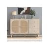 Buffet de rangement - MUVOE - Beige - Largeur 120 cm - Portes et tiroirs - Design moderne