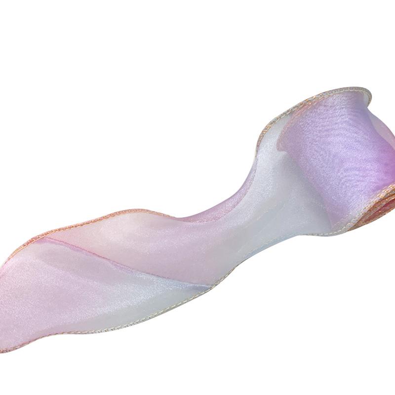 10 ярдов Волнистый край 6 см шириной Упаковка подарков Градиент Швейные принадлежности Аксессуары для рукоделия для головного убора Шляпа DIY Рыбий хвост Пряжа