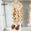 Деревянные игрушки для птиц, деревянная игрушка для попугаев, с бусинами и шишками, безопасный аксессуар для грызения, для стачивания клюва, для крупных попугаев (ара, жако)