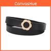 Leather Pu Trendy Waist Belt Women Flower Shaped Alloy Buckle Decoration Outdoor
