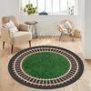 Train Tracks Round Rug Kids Playroom Rug Red Train Holiday Tunnel Rug Festive Railway Mat Living Room Cozy Holidays Carpets
