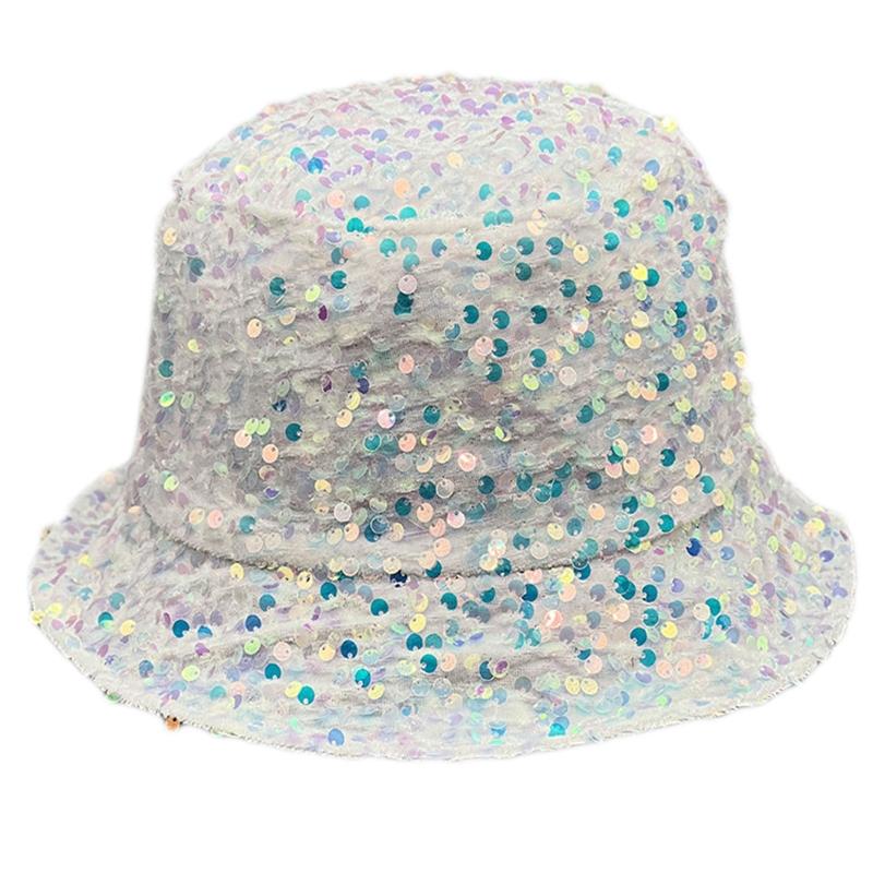 Для шляпы-ведра с пайетками Dazzle Color, многоцветной, подходящей ко всему, шляпы-ведра с широкими полями, крутой летней дышащей рыбацкой кепки, унисекс