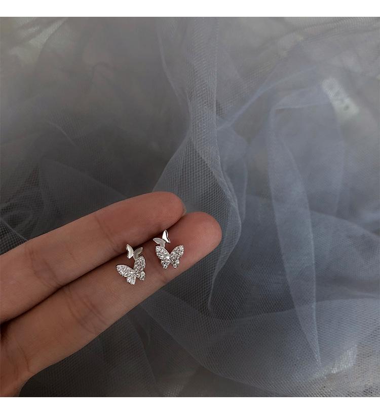 Серьги-бабочки из стерлингового серебра 925 пробы - Модные простые в корейском стиле 2019 года для женщин и студенток