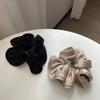 Французские Элегантные Однотонные Скранчи Черные Коричневые Резинки для Волос в Виде Кишки Женские Модные Сатиновые Резинки-Веревки для Волос в Виде Бутона Цветка