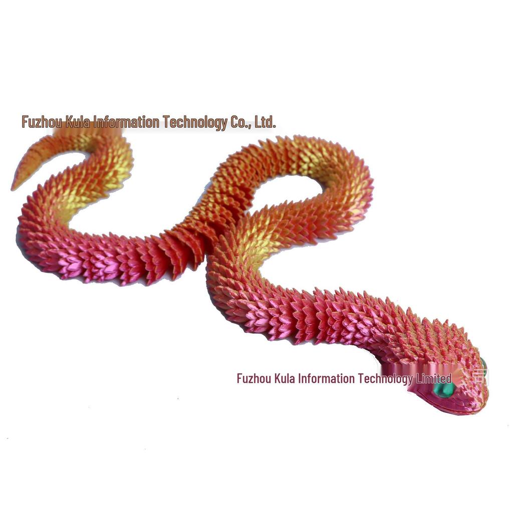 Подвижная фигурка змеи гадюки, напечатанная на 3D-принтере - Креативное имитированное декоративное изделие ручной работы