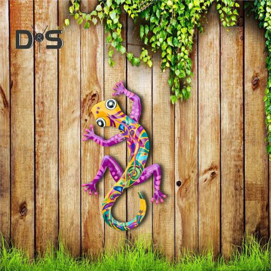 Металлический декор для стен в виде геккона, настенная красочная фигурка геккона, настенное искусство, украшение в виде геккона для сада, внутреннего и наружного декора, подарок на новоселье