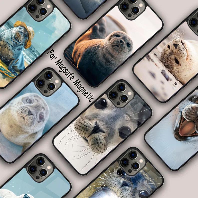Chill Seal - Милые Животные Магнитный Чехол для Телефона ДЛЯ APPLE iPhone 17 Air 16 14 13 12 Pro Max 15 Plus Беспроводная Зарядка MagSafe Обложка