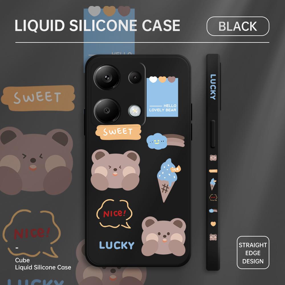 Чехол для телефона с мультяшным красочным узором, квадратный, жидкий, силикон, TPU, полное покрытие камеры, противоударный защитный чехол для Xiaomi Redmi iPhone