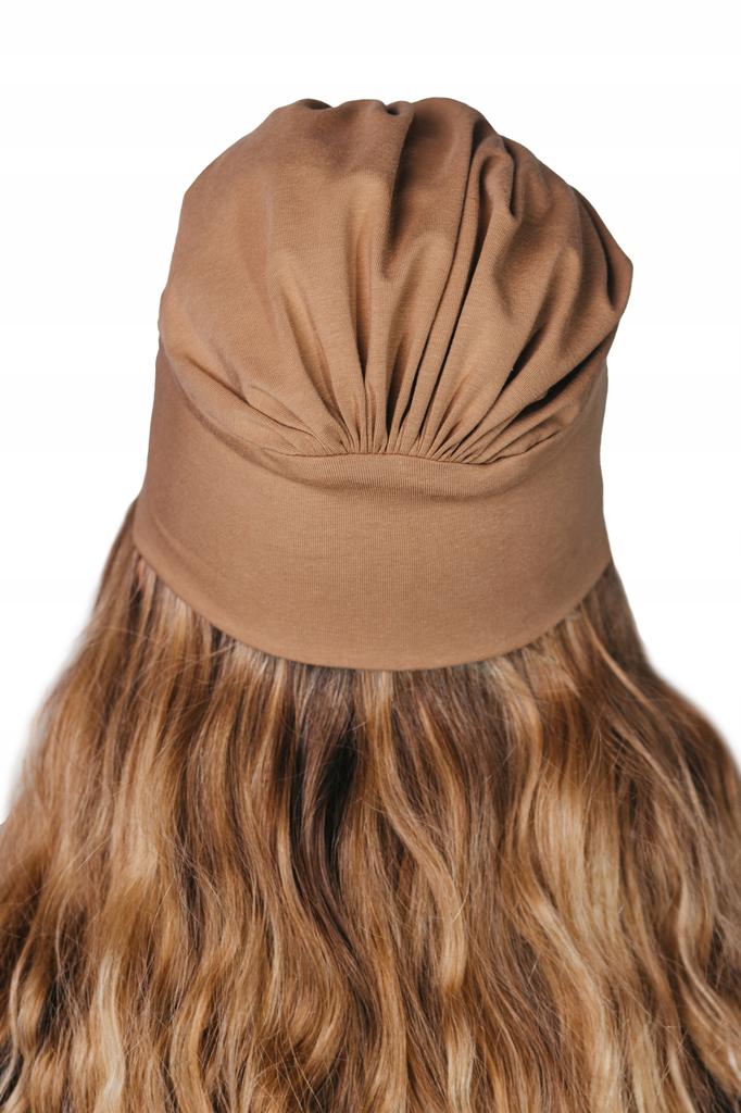 Turban Damski Na Głowę Sara Nude Bawełniana Czapka Także Po Chemioterapii