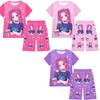 Kids Girls Anime Cartoon POP Singer Rumi Zoey Mira Printed Casual Short Sleeves T-shirt Shorts Pants Pajamas Sleepwear Sets