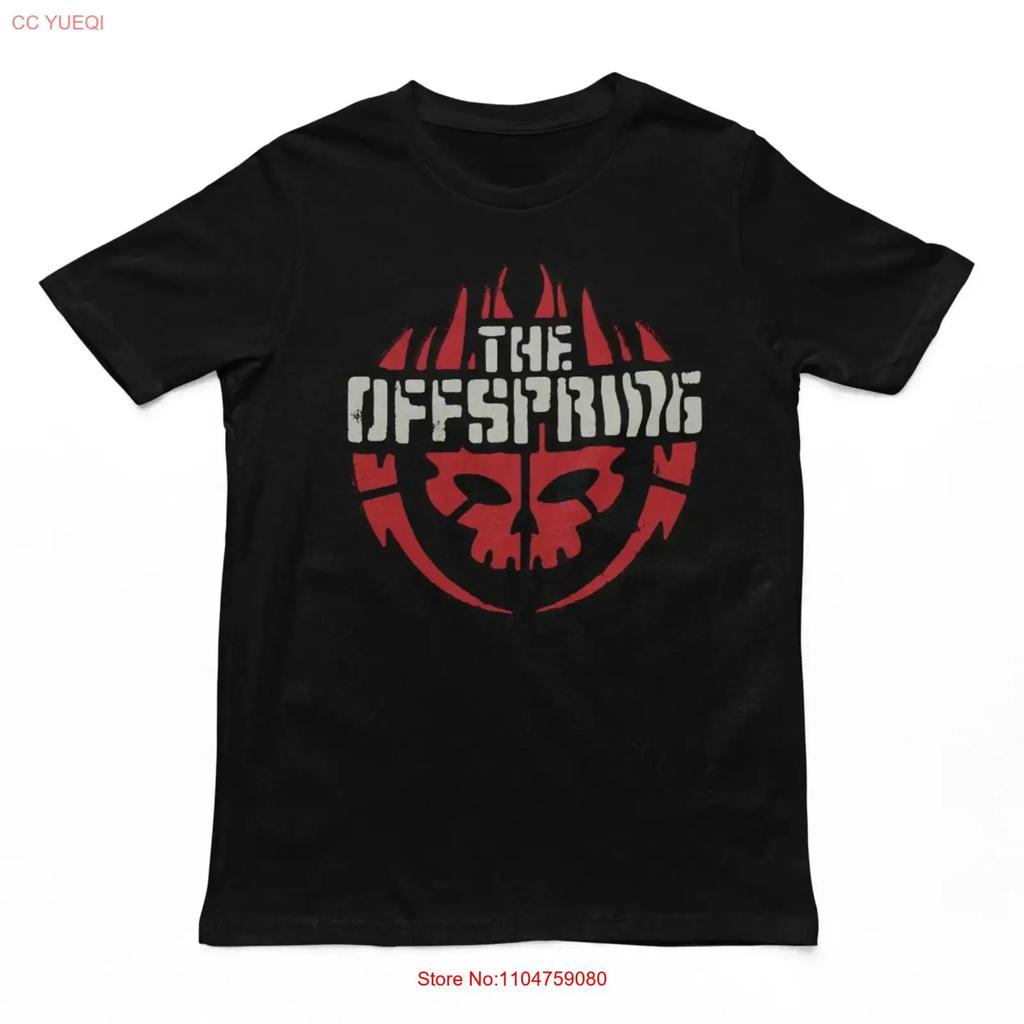 Мужская футболка The Offspring с логотипом-черепом Рок-н-ролл Музыка Классическая Новая Черная винтажная Стирка Графика Дышащая дизайнерская одежда