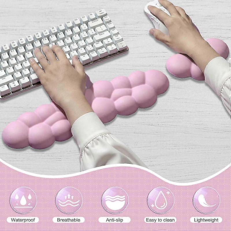 Cloud Keyboard Wrist Rest, Memory Foam Wrist Rest for Computer & Mouse Set, Comfortable Wrist Rest Support for Office Pain Relief