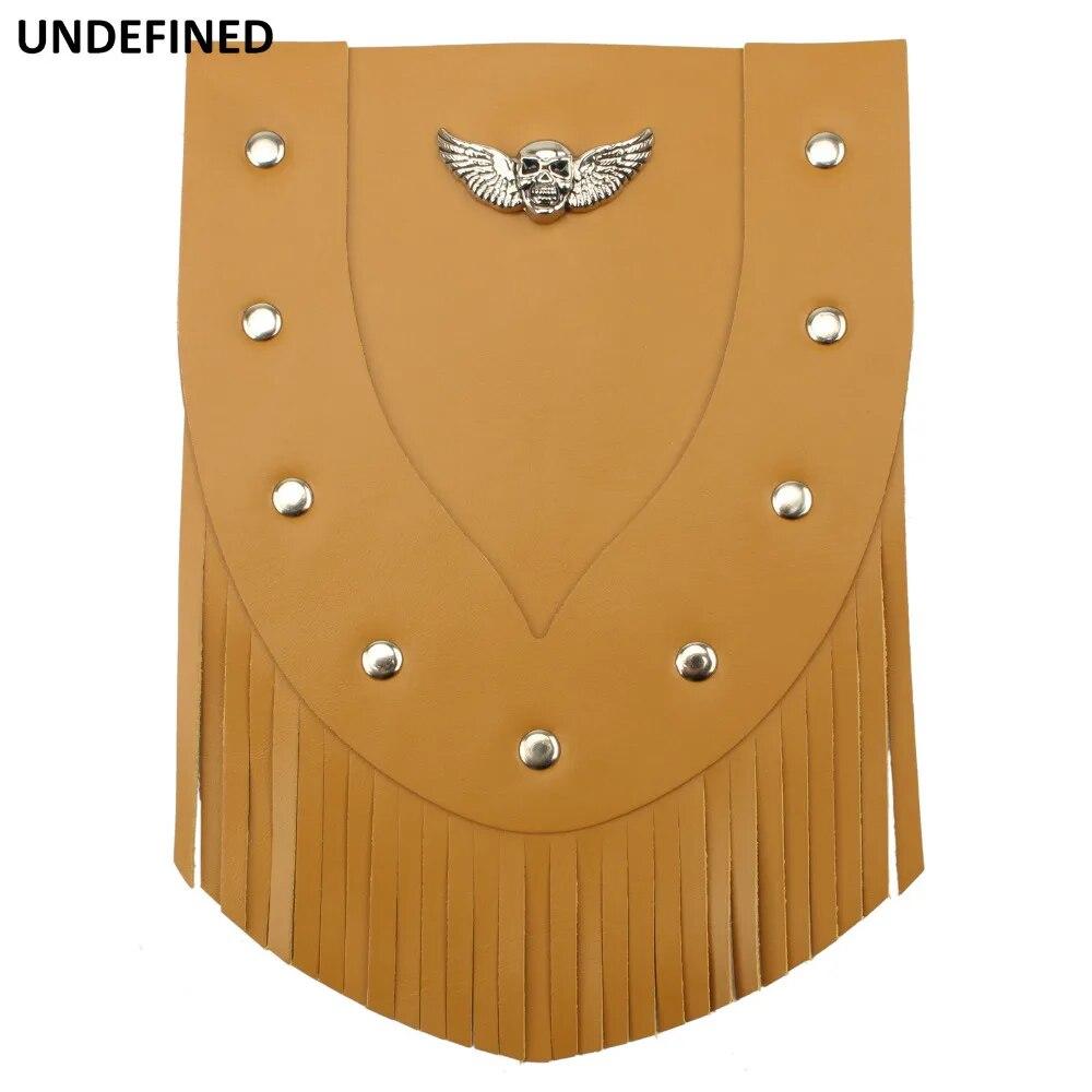 Мотоциклетные брызговики, кожаная кисточка, передние крылья с черепом, отделка для Harley Sportster 883 1200 XL Softail Dyna FXD Universal