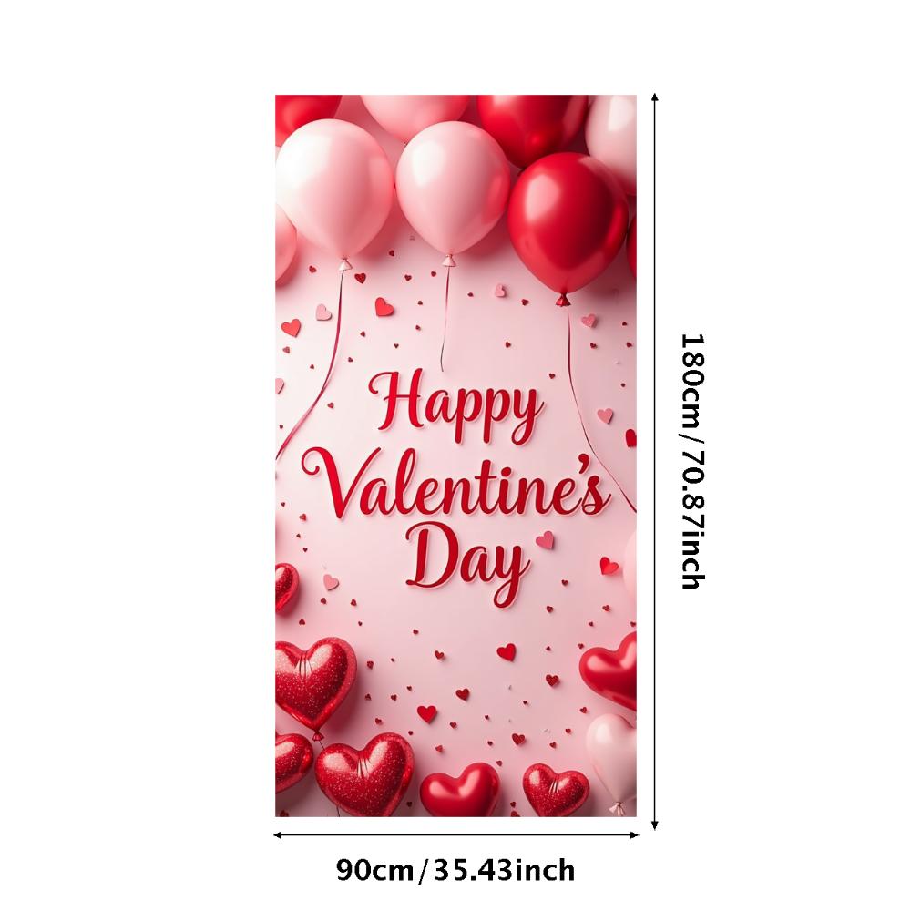 Valentine's Day Banner Backdrop Romantic Decorations Heart Background Red Love Celebration Photography Prop Party Supplies