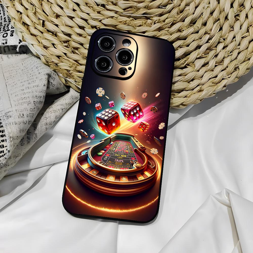 Чехол для телефона Dice Poker Casino для iphone 16 15 Pro 14 13 Mini 11 12 Max Xr X Xs 7 8 Plus Черный мягкий чехол