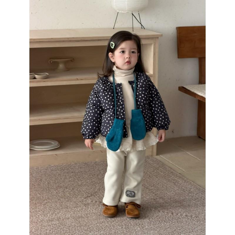 Girls Winter Polka Dot Cotton Set Toddler Warm Fleece Lined 2pcs Outfit
