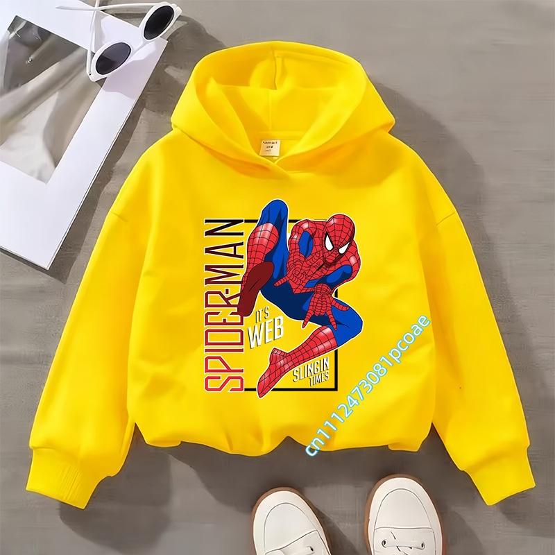 2026 New Winter-Spring Long-Sleeved Superhero Children's Sweatshirt for Boys, Girls' Casual Top with Cartoon Print