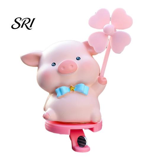 Non-drilling Car Mount Ornament Cartoon Windmill Decoration with Soft Doll Cute Rotary for Dashboard Animal Handlebar & Vent Solar/Manual Spin