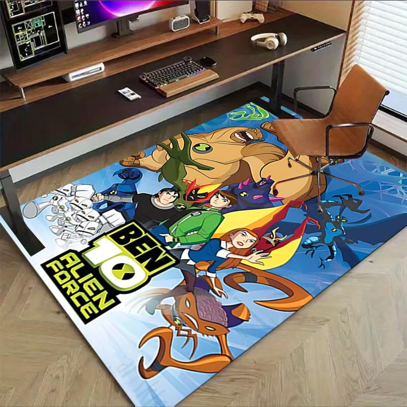 1pc Ben Hero Adventure Carpet for Playroom Bedroom Living Room Sofa Home Decor,kids Game Area Rug Non-slip Floor Mat Y730159