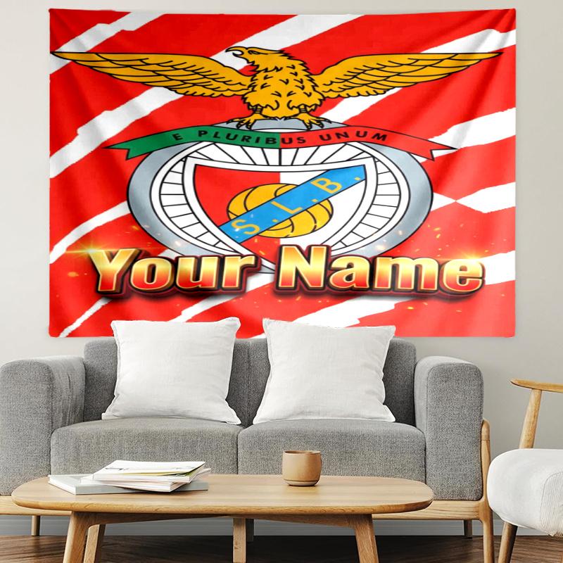 Personalized Name B-Benfica Tapestry, Wall Hanging Tapestry, Pattern Tapestry for Dorm Bedroom Living Room Wall Art Photography Backdrop