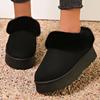 Fashion Fluffy Faux Fur Platform Snow Boots Women Thermal Plush Slip On Winter Boots Woman Thick Sole Non Slip Warm Cotton Padded Shoes