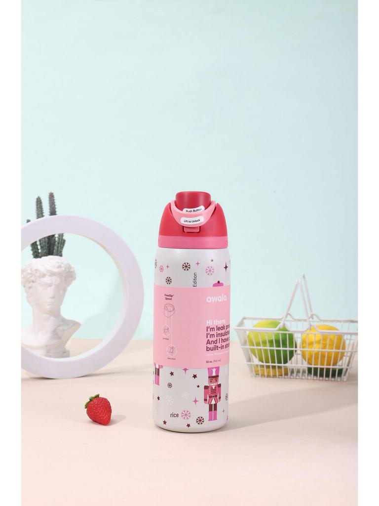 Owala Изолированная спортивная бутылка для воды из нержавеющей стали - Креативная, Модная, Портативная чашка для фруктов