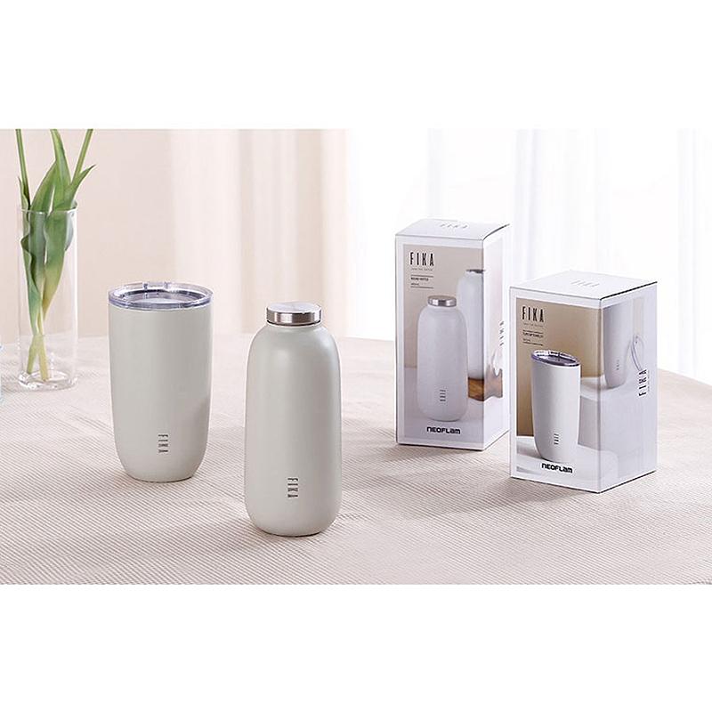 NeoFlam Стакан с плоской крышкой FIKA (500мл) слоновая кость