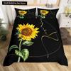 Yellow Sunflower King Queen Bedding Set Blossom Flowers Duvet Cover Blue Butterfly Floral Quilt Cover Polyester Comforter Cover