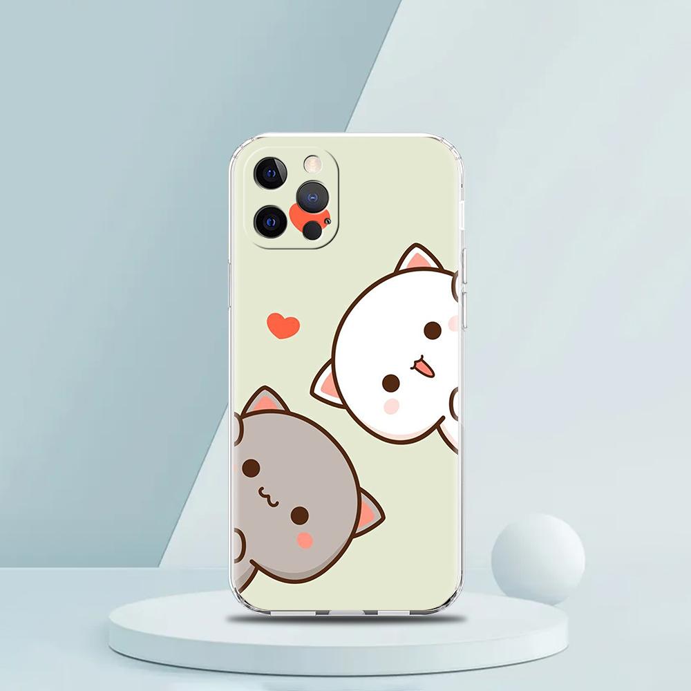 Чехол-сумка для телефона с котиками Персик и Гома для iPhone 16 15 14 13 12 Pro Max Прозрачный чехол для iPhone 11 Pro Max 7 8 Plus XS XR