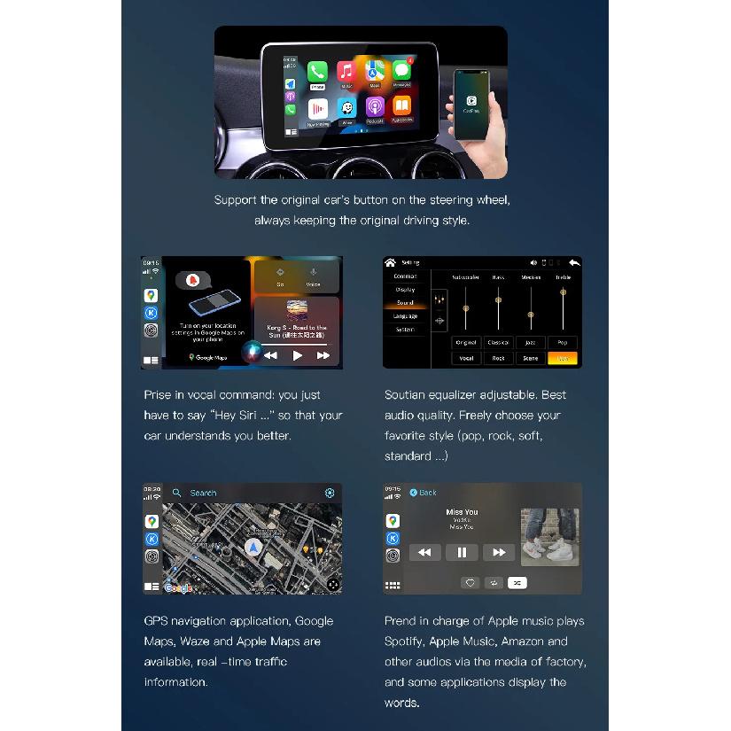CARABC Беспроводной CarPlay Android Auto Для Mercedes NTG5.0 NTG4.5 A B C CL S CLA CLS CLASS GLA GLS GLC GLE V250 V260 Sprinter