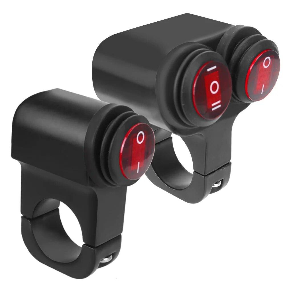 Aluminium Alloy Headlight Button On/Off Switch Fog Spot Light Waterproof 12V Light Switch Motorcycle Handlebar