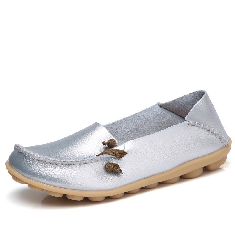 Женские туфли на плоской подошве весна-лето Новые женские лоферы с круглым носком Балетки Женская повседневная обувь Женские мокасины без застежек Zapatos Mujer Размер 44