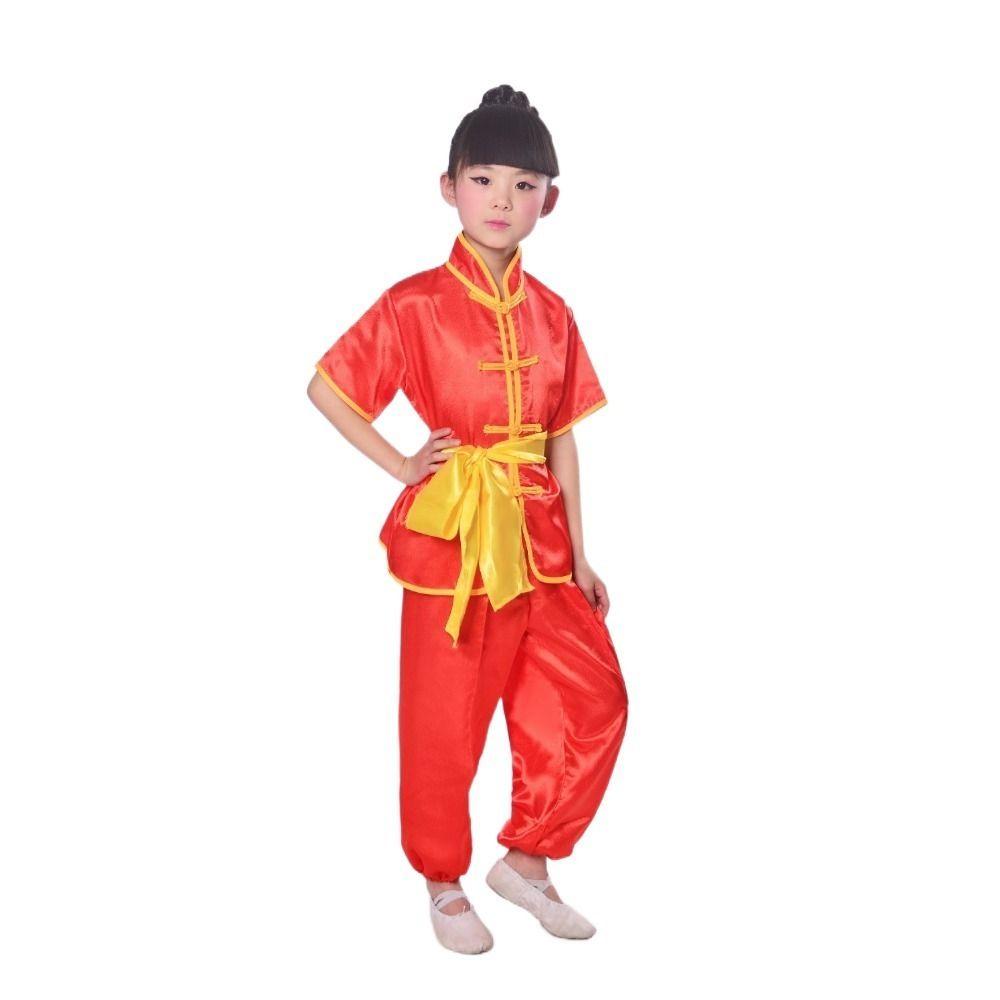 Chinese Traditional Wushu Costume Long Sleeves Tai Chi Uniform Traditional Outfits Kids Boys Girls