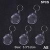 5Pcs Blank Photo Frame Keychain Clear Acrylic Keyring Insert Photo Split Key Pendant Diy Key Holder Couple Anniversary Gifts
