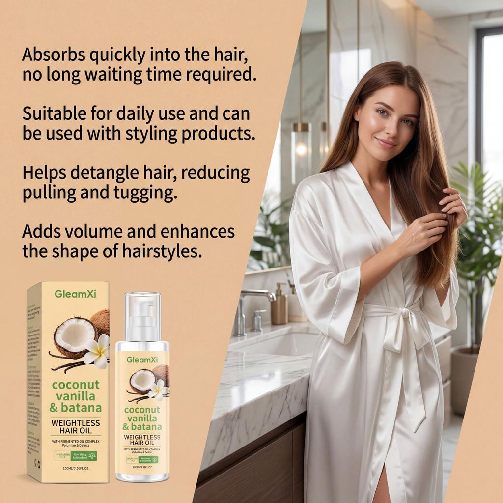 GleamXi Lightweight Hair Oil for Frizz Control, Smooth & Shine