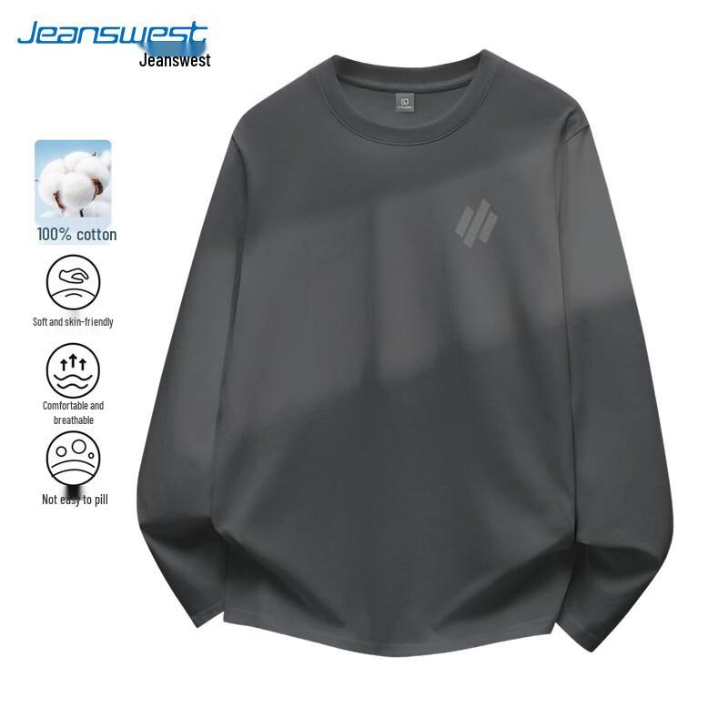 Мужская хлопковая футболка с длинным рукавом свободного кроя Jeanswest