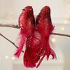 2 Pcs Artificial Simulation Birds Ornament Glitter Feathered Bird Christmas Tree Ornaments Clip Foam Fake Birds for Wreath Garland Crafts Tree Decor