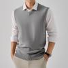Мужской осенне-зимний вязаный жилет без рукавов из шерсти - Business Casual и удобный свитер.