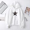 Ladies Pentagram Print Pullover Hooded Student Casual Long Sleeve Harajuku Hoodie for Autumn Winter